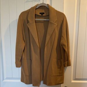 Quince Camel Open-Front Blazer